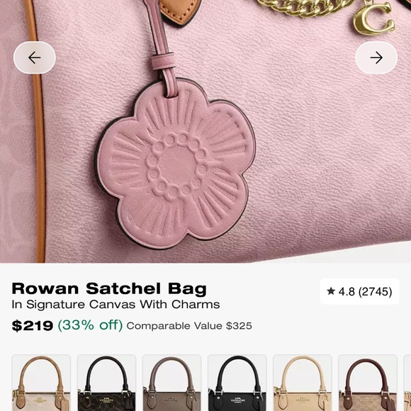 Coach Powder Pink Rowan - Picture 2 of 2
